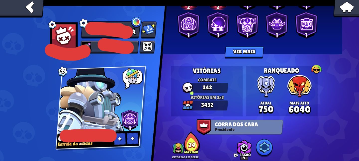 CONTA DE BRAWL STARS COM SKINS RARAS