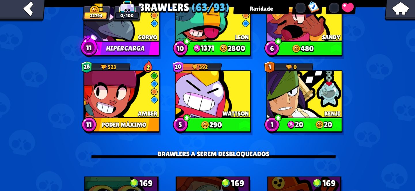 Conta antiga Brawl Stars com skins raras e colabs!!