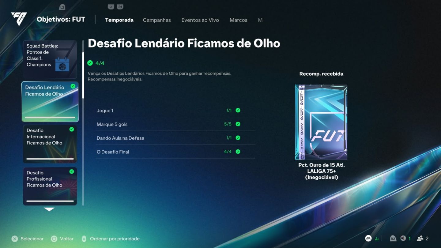 Objetivos feitos no ea fc 27