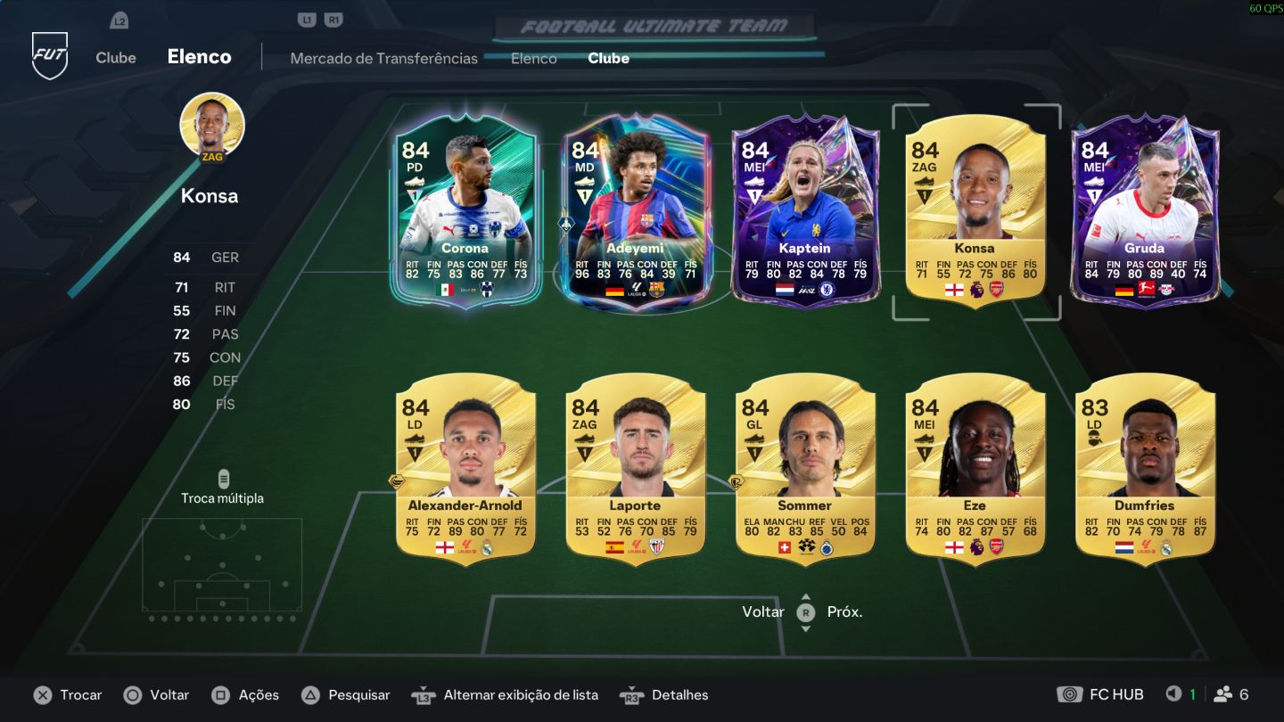 Conta EA FC 27 Galeria Lv.10, Div 2, 700k coins, time de 2.1M.