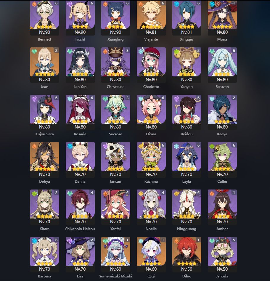 Conta Genshin Impact NA/AR60/28 T5/16 armas/Pity Garantido e Builds Insanas