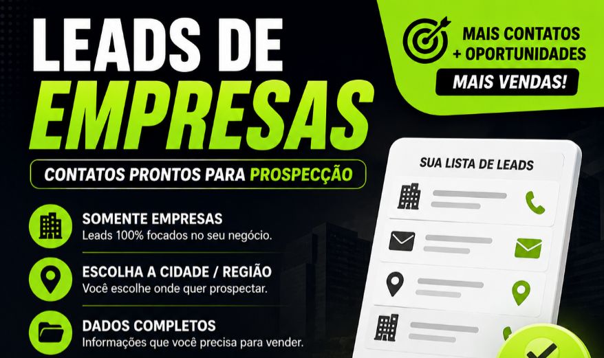 Leads B2B de Empresas por Cidade e Categoria
