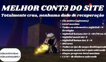 [Slayers 2, Project Slayer 2] Conta Level Max com Clã Mítico Agtsuma+ Nightfall