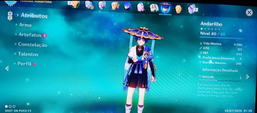 Conta de genshin impact level 55