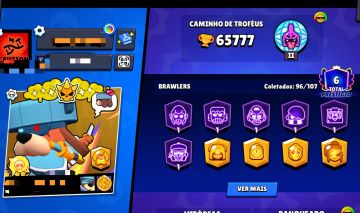 CONTA BRAWL STARS 65K TROFÉUS | 324 SKINS | 96 BRAWLERS | 6 PRESTÍGIOS | SKINS