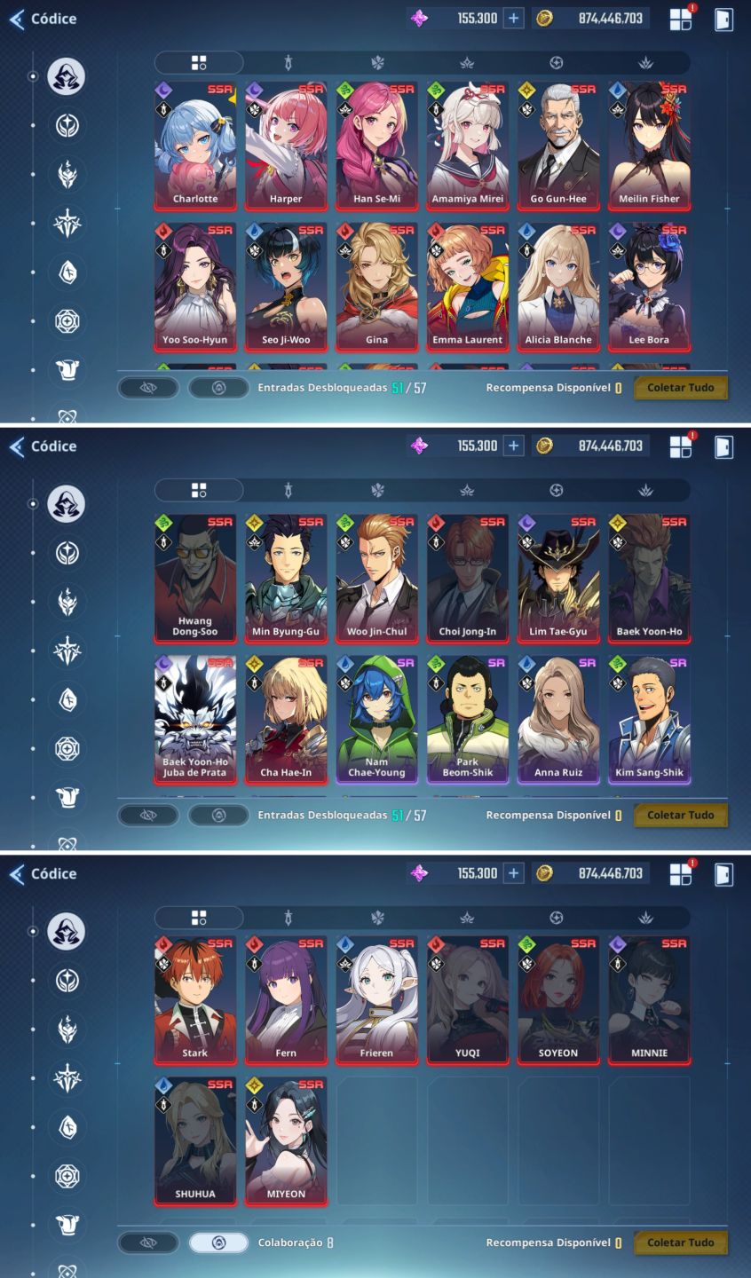 Conta Solo Leveling Arise: +150k Núcleos Magicos, +870M Gold