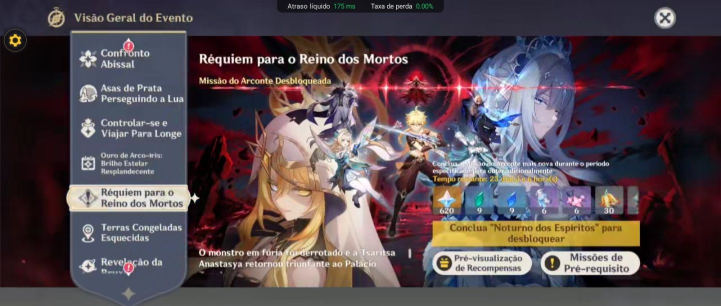 Conta genshin com vários t5 limitados e buildados