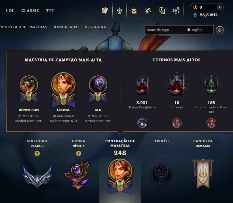 Conta LoL e Valorant