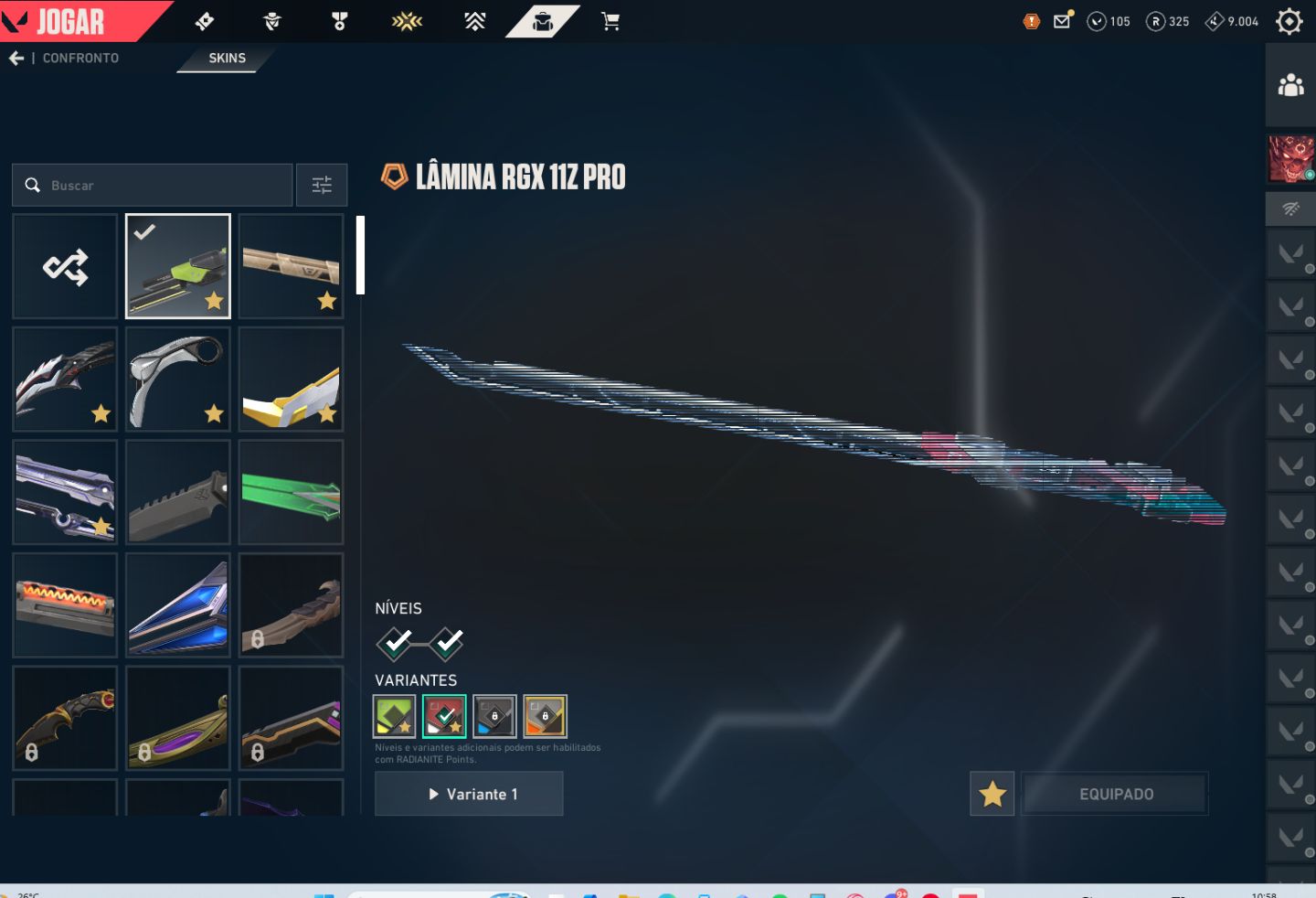 Conta valorant muitas skins