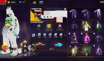 [FREE FIRE] conta 2019 | Calça angelical, dinos e itens raros / pra sair rápido