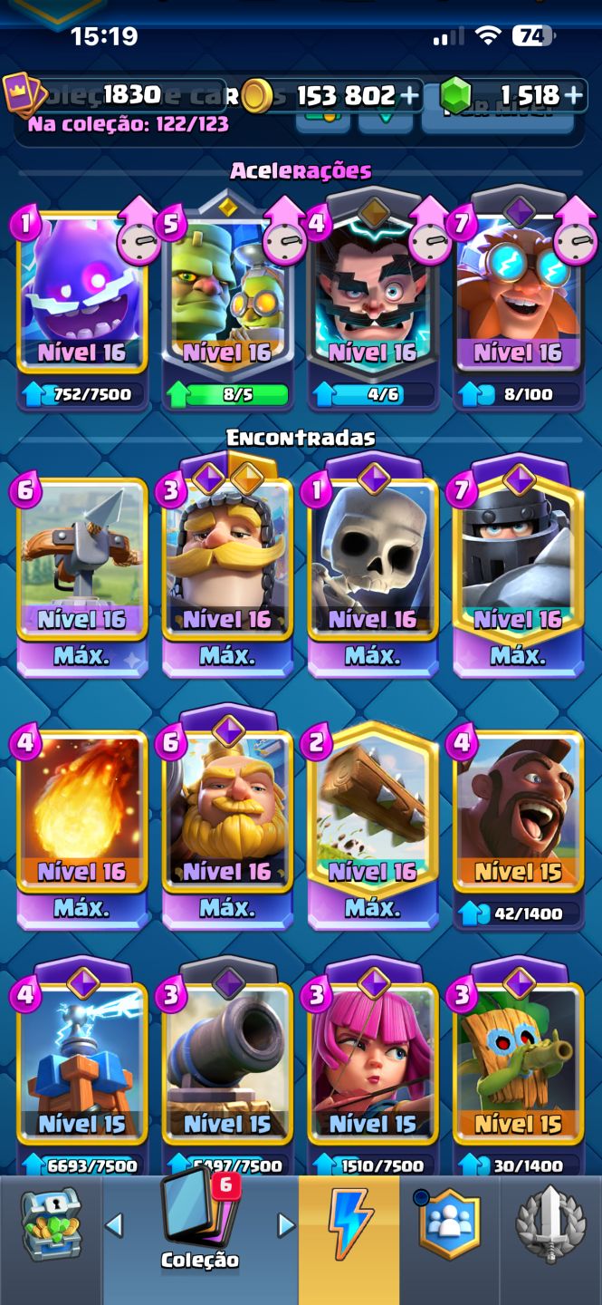 CONTA CLASH ROYALE 13.881 Troféus | 122/123 | 22/43 Evo | 7/18 Heróis