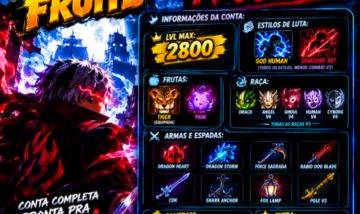 CONTA BLOX FRUITS COM RABID DOG BLADE + SANGUINE ART+ RAÇA V4 E MAIS