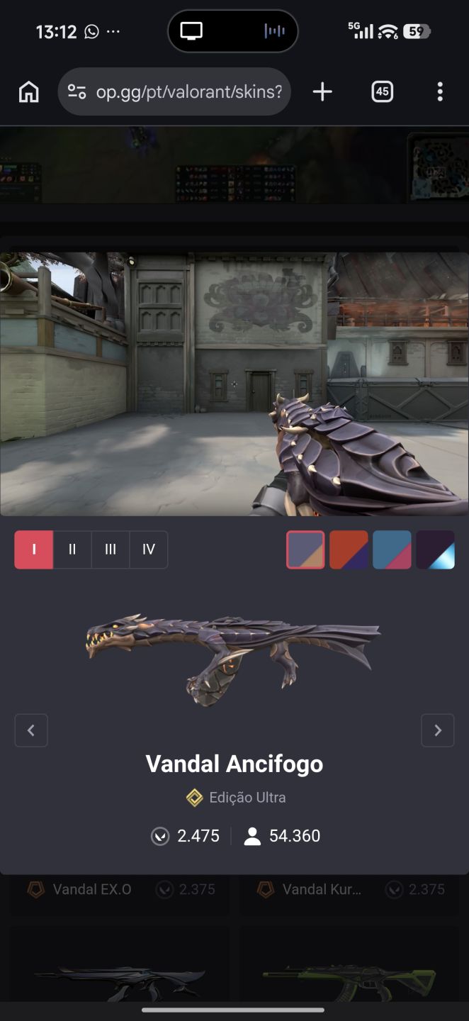 Conta ValorAnt BETA com muitas skins