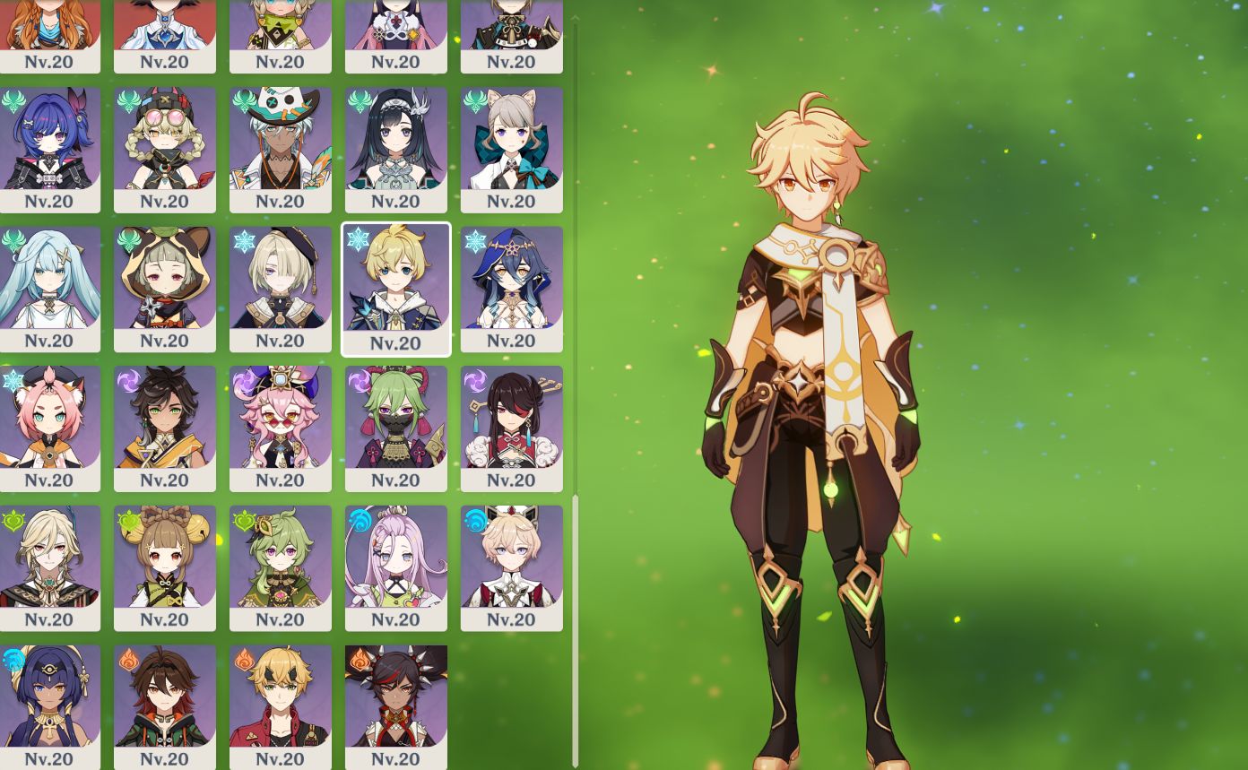 Genshin: conta AR59, com 20 persona T5 limitados e 11 Armas T5