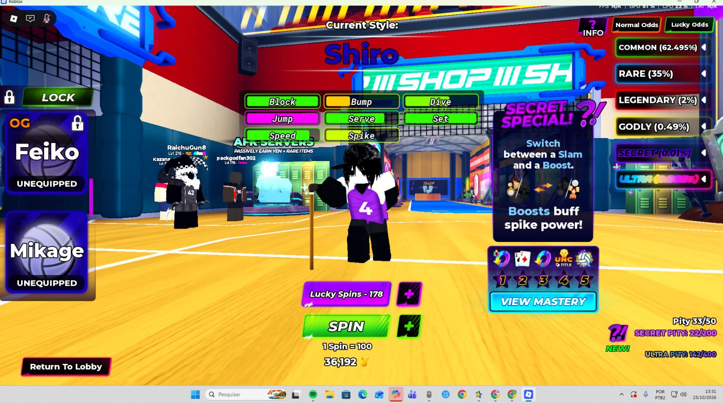 CONTA VOLLEYBALL LEGENDS ROBLOX
