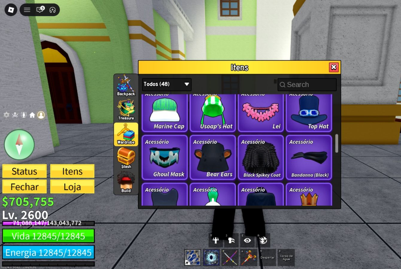 Conta de roblox upada em blox fruits e outros jogos
