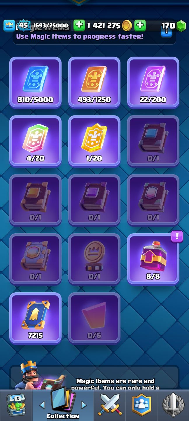 Clash Royale com muitas cartas(menos as mais recentes) muitas evoluções de tropa