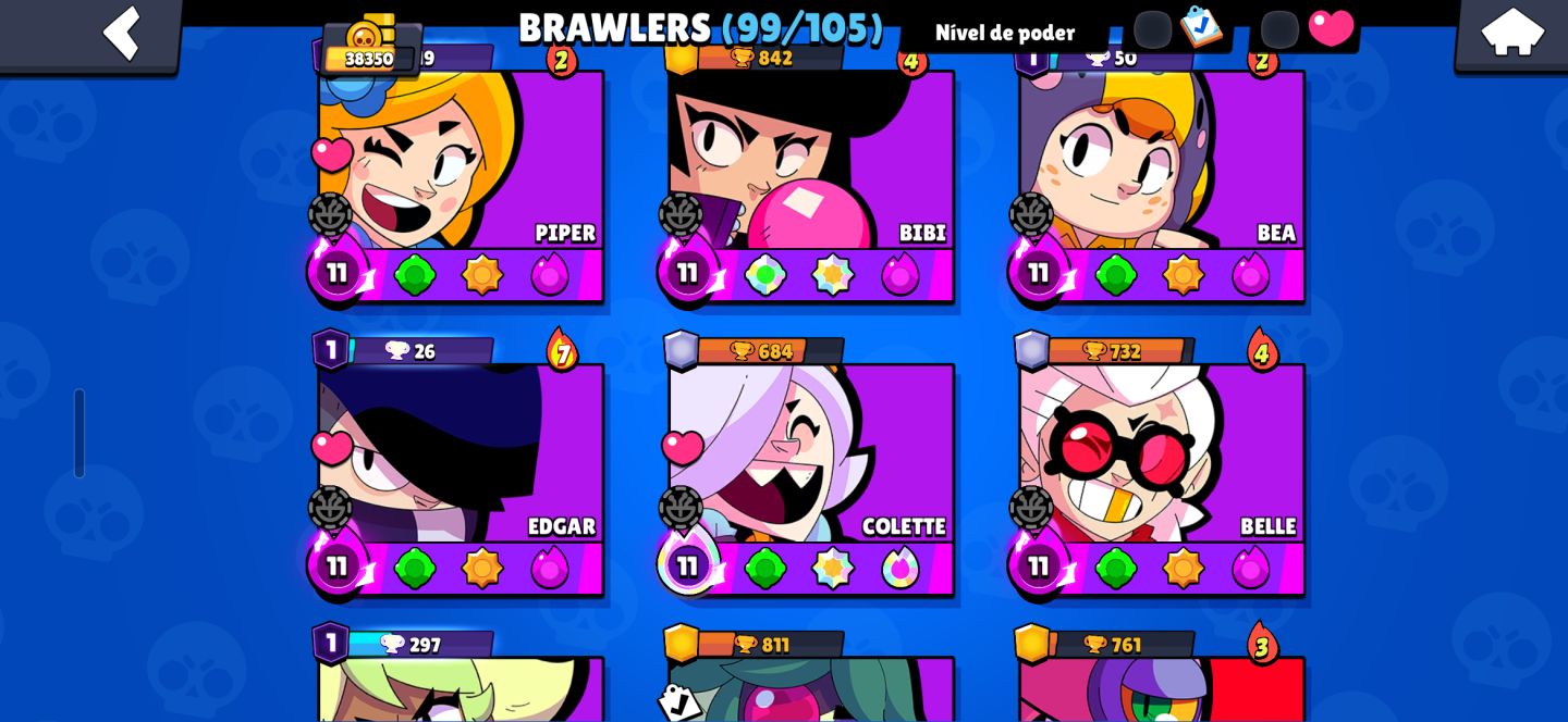 CONTA BRAWL STARS COM MUITOS BRAWLERS