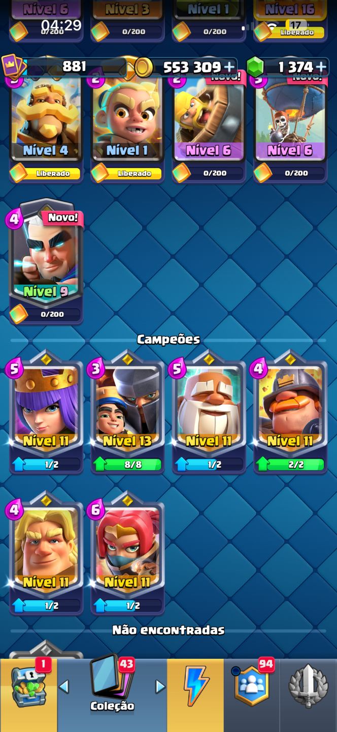 Clash Royale 10.327 Troféus | 1.374 Gemas | Cartas Nível 16