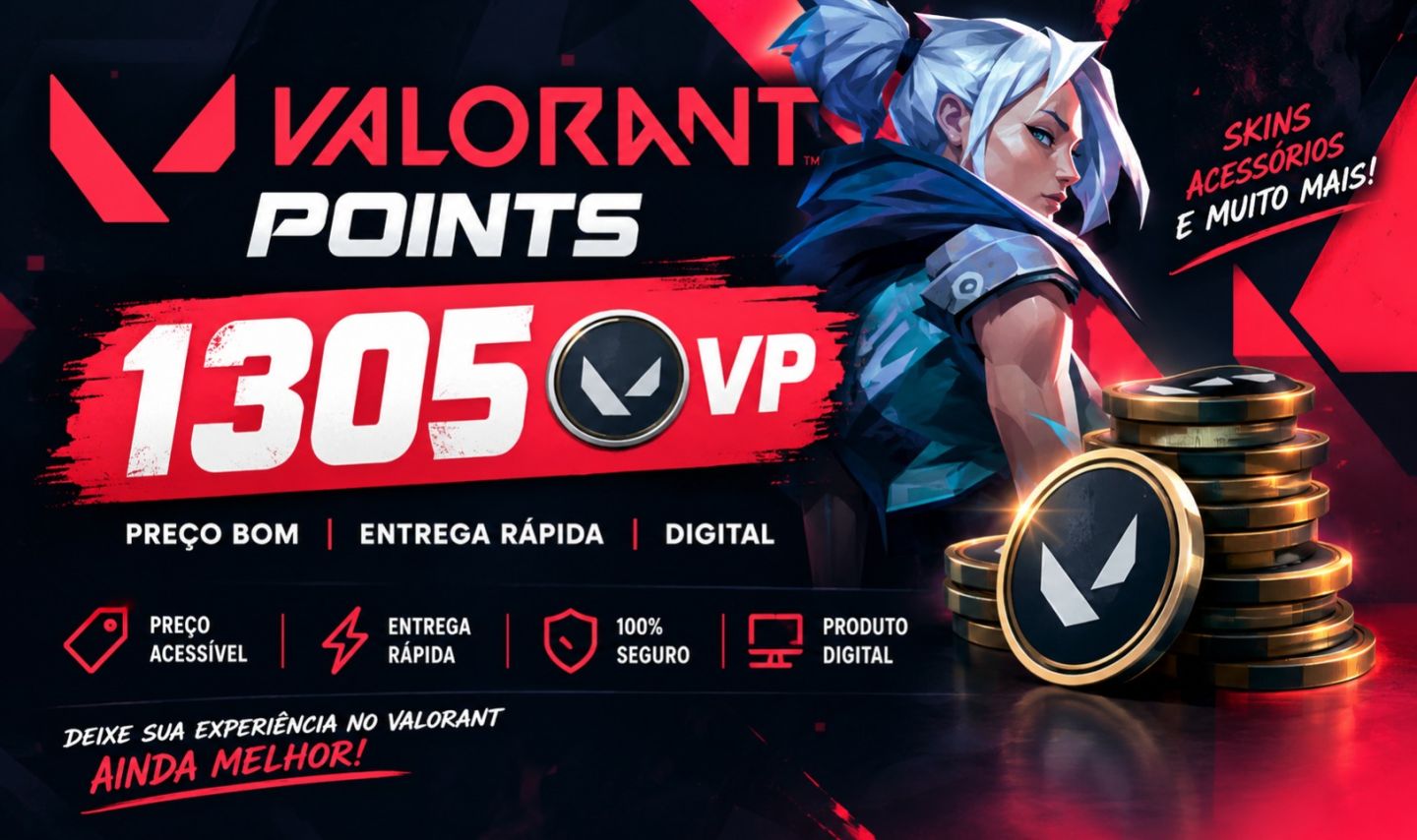 VALORANT POINTS 1305 VP | PREÇO IMPERDÍVEL | ENTREGA RÁPIDA