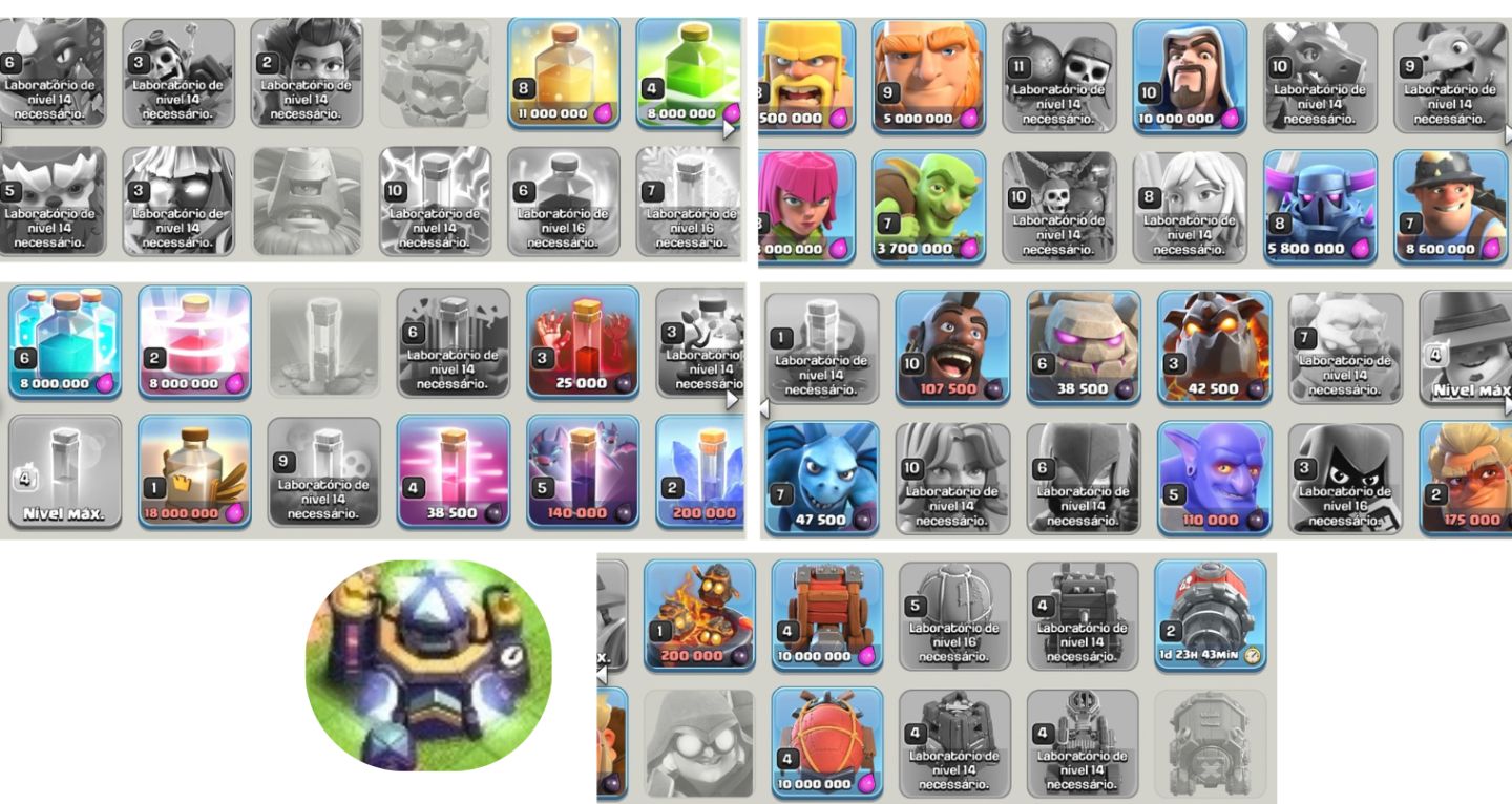 Conta Clash of clans, CV15 Heróis + defesas + muros FULL, Nv EXP 166.