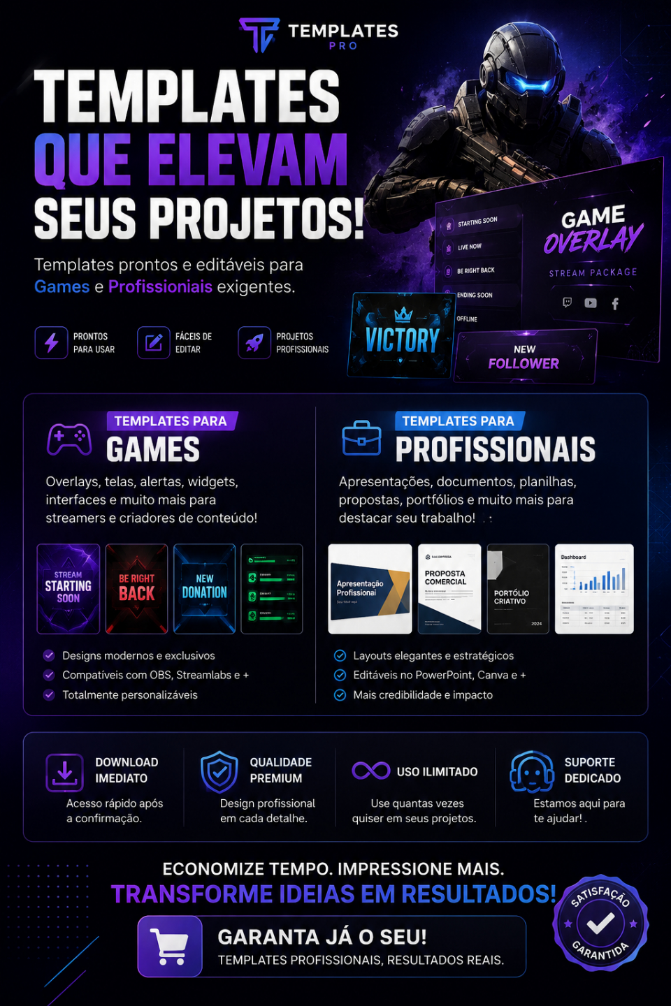 Templates Games e Profissionais para Discord Geração Manual Instantânea via bot