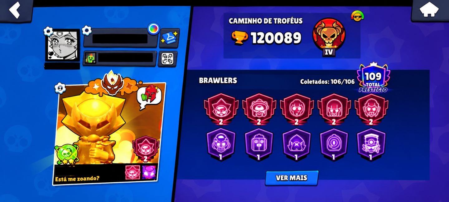 CONTA BRAWL STARS 120K+ TROFÉUS