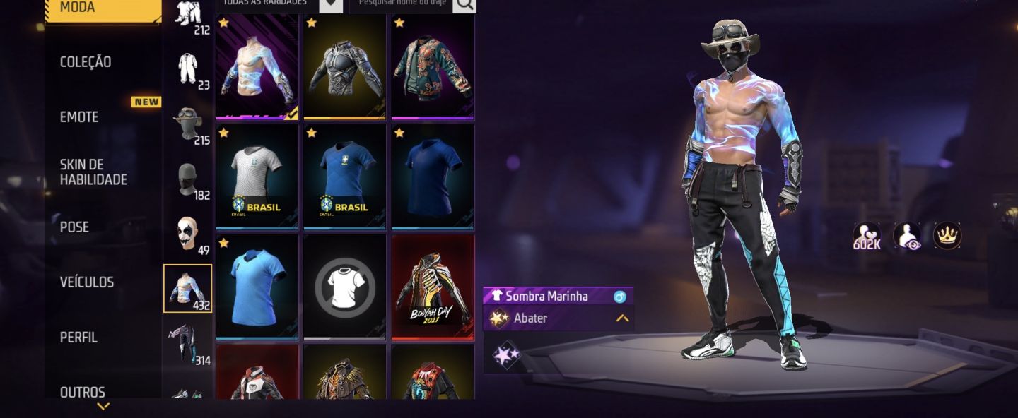 Conta de Free Fire muito rara, cm muitas skins raras