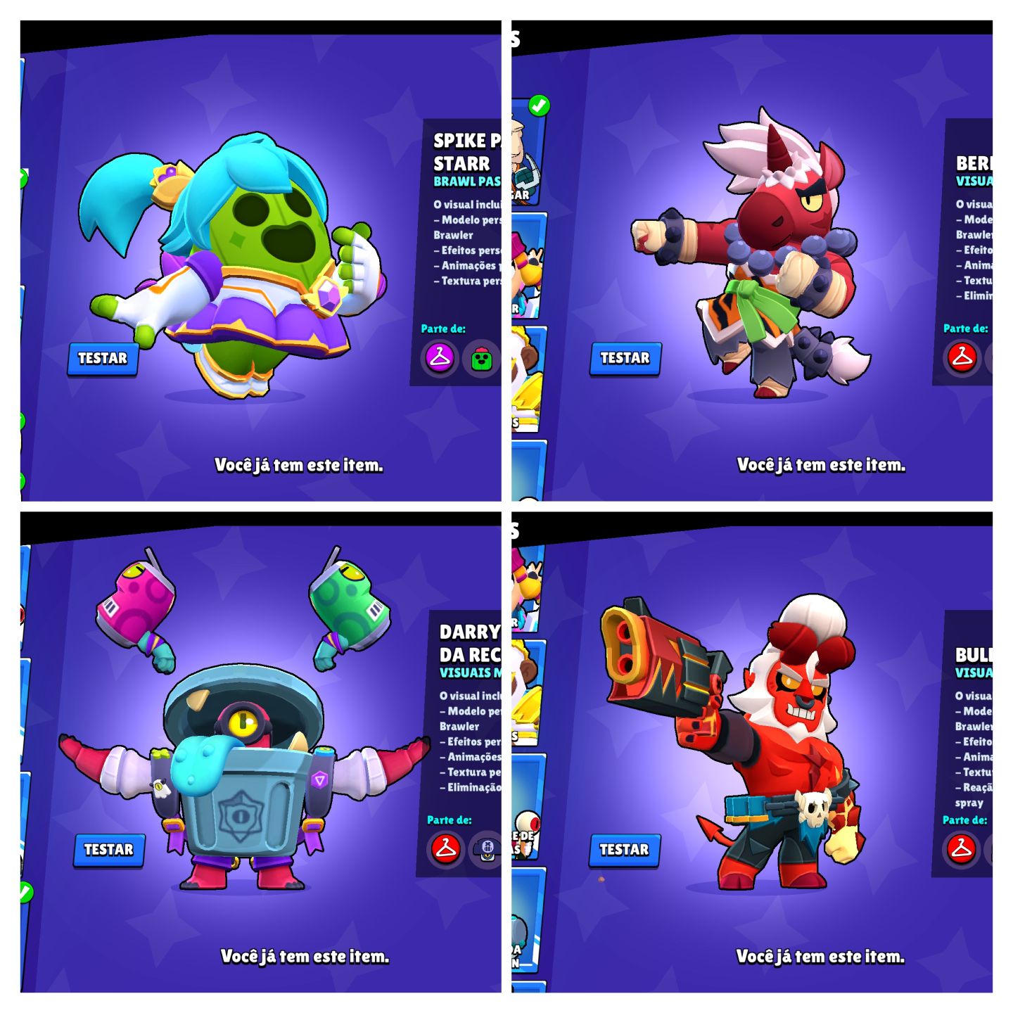 CONTA BRAW 46K |FAMA SATURNIANA 3 -107 BRAWLERS MAIS DE 270 SKINS E 10 PASS PLUS
