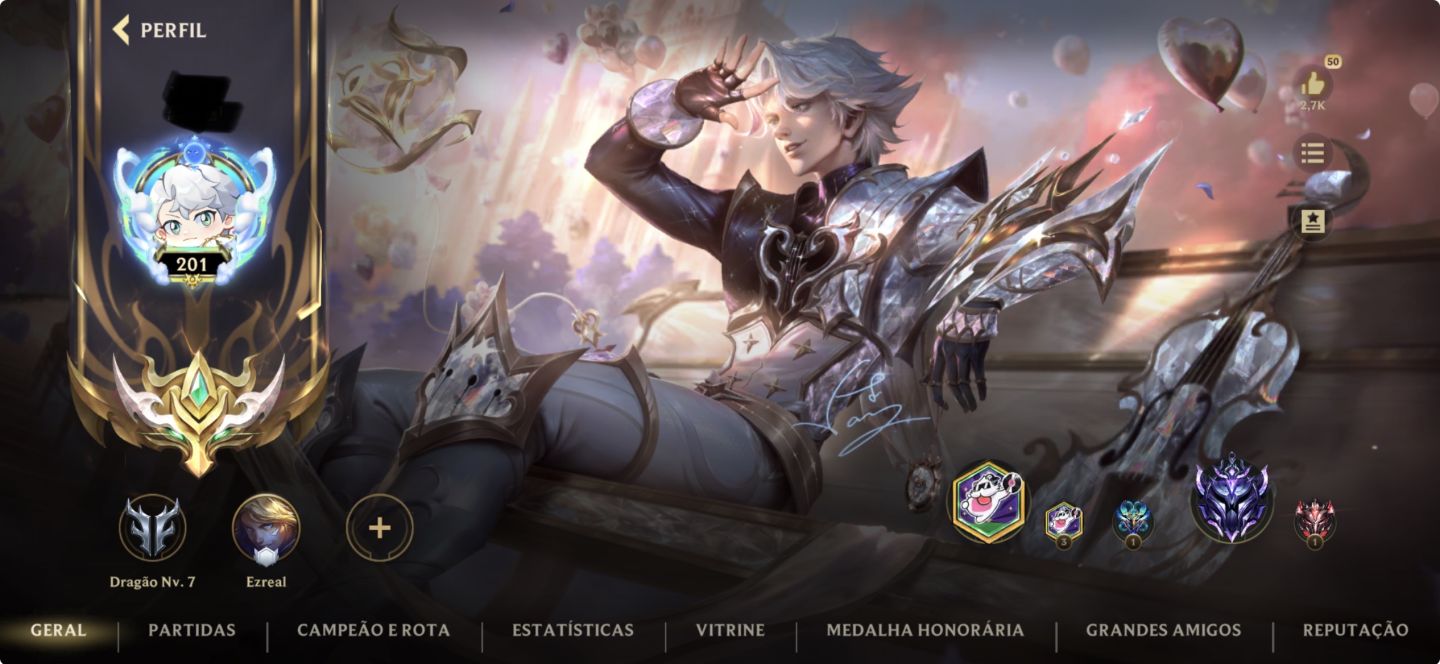 Conta mono ezreal 140+ skins