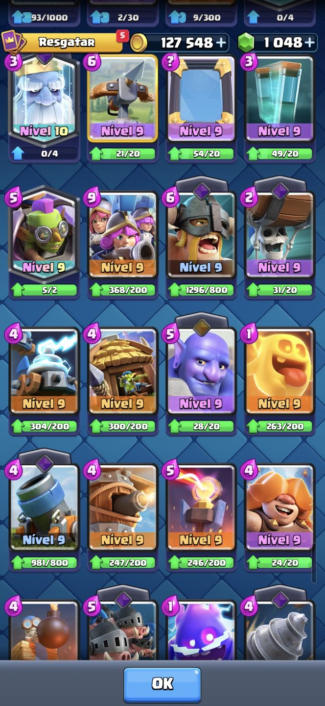 CONTA CLASH ROYALE E CLASH OF CLANS