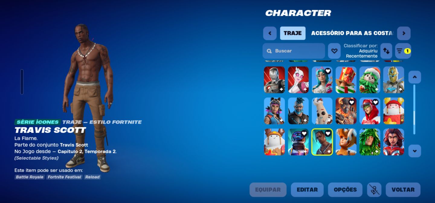 Conta fortnite bundle travis passe capítulos 3/4 completo