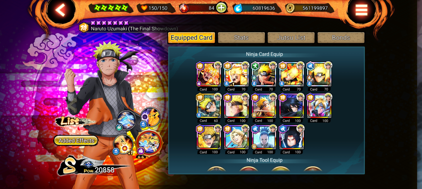 Conta de Naruto X Boruto ninja voltage