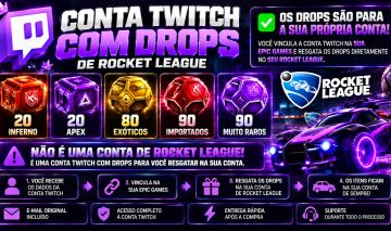 300 DROPS ROCKET LEAGUE NA SUA PRÓPRIA CONTA! | CONTA TWITCH NA SUA EPIC!