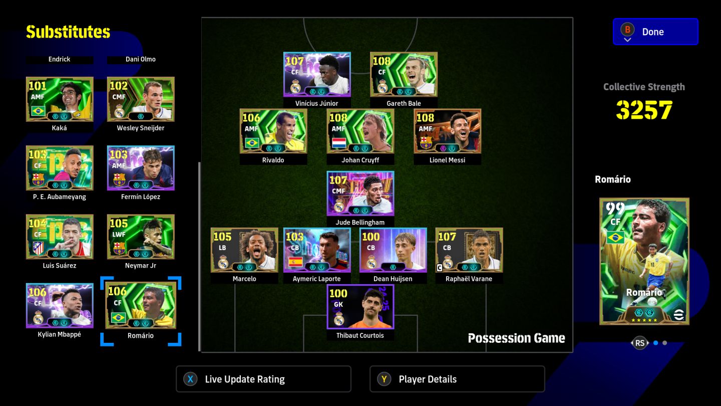 Conta eFootball Xbox / PC Microsoft - 3336 - 8 BigTime + 56 épicos + 35 ShowTime