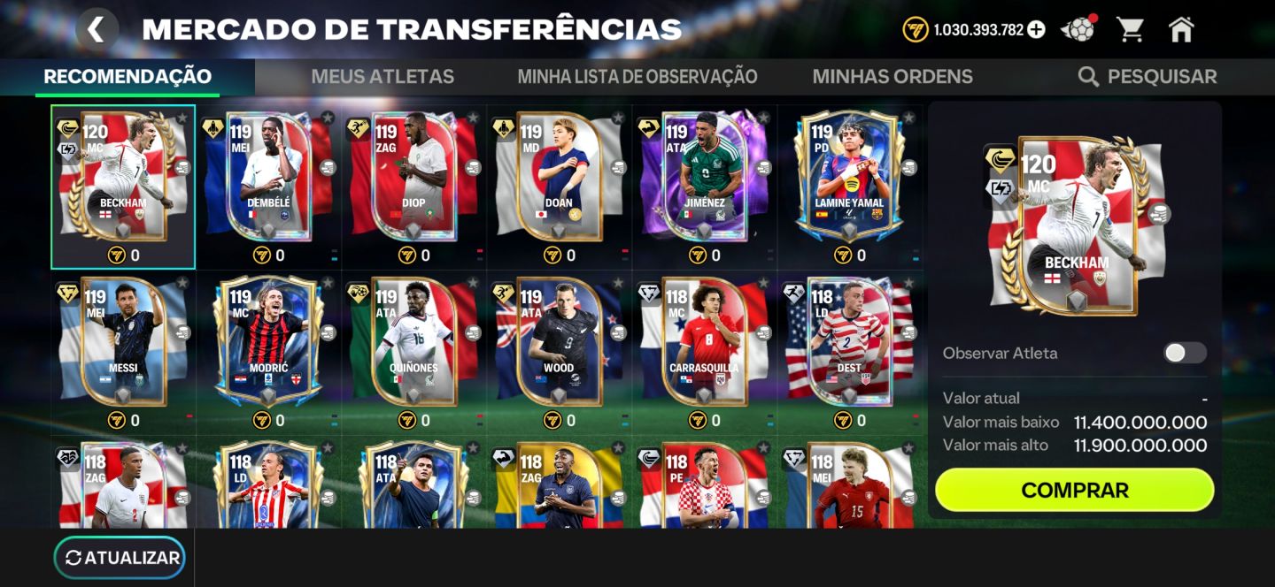 CONTA TOP OVR 126 | 1B EM MOEDAS | MBAPPÉ 122|BELLINGHAM 121|MESSI, BARCOLAxBEST