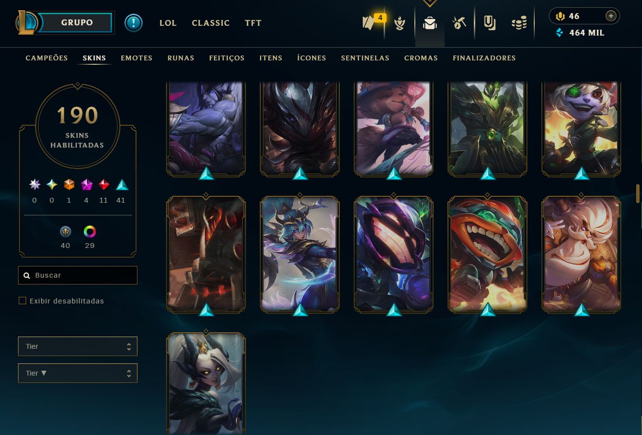 Conta diamante 4 - MUITAS SKINS