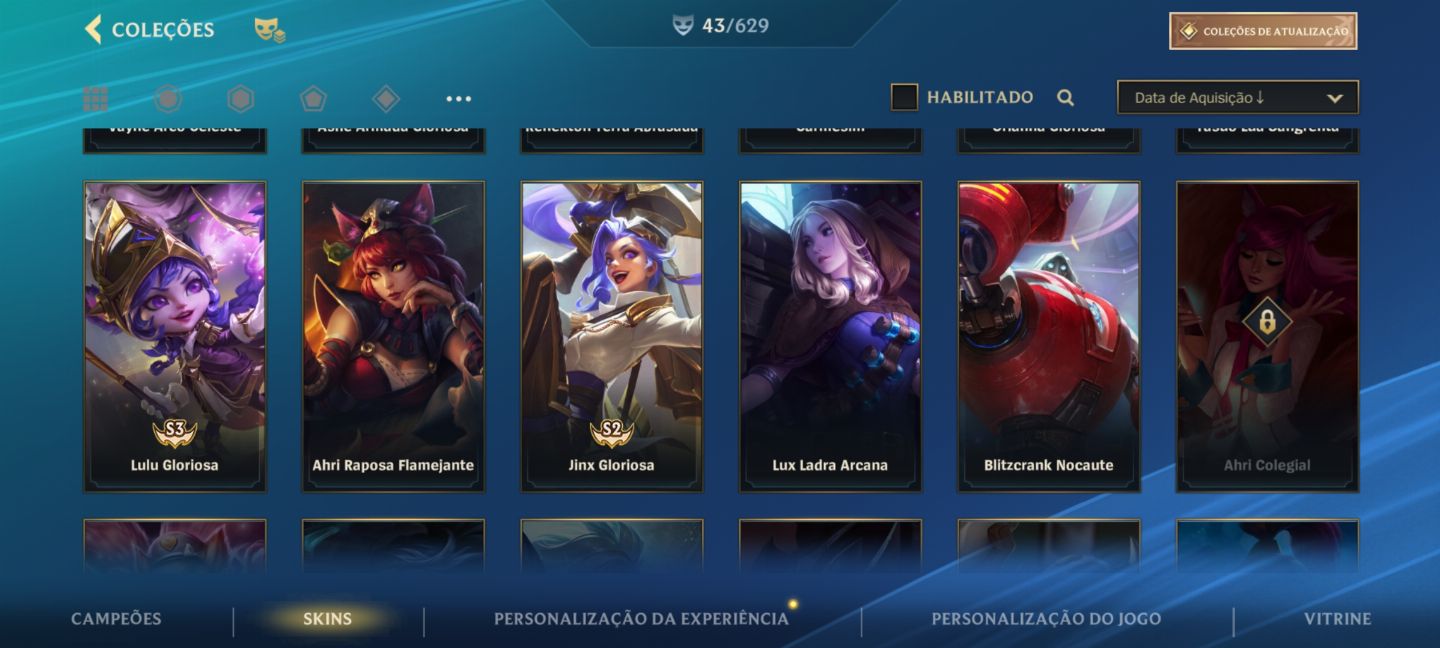 Conta Wild Rift Grãomestre/Main Jax 43 Skins + Skins Exclusivas