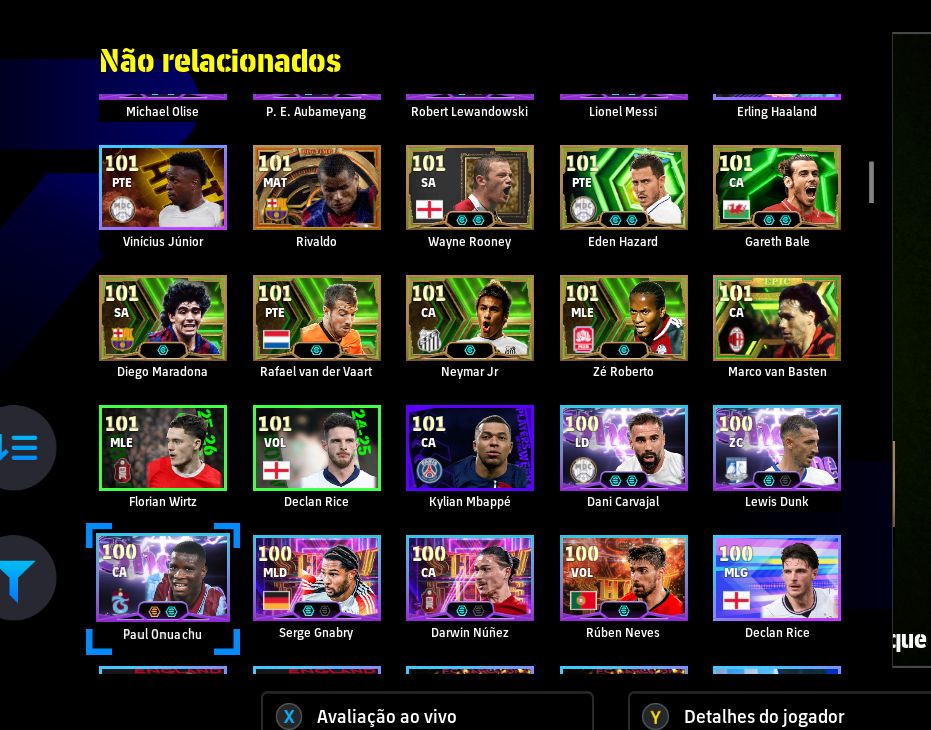 CONTA STEAM eFOOTBALL FORÇA 3244 | GARETH BALE 107, PATRICK VIEIRA 106, MESSI