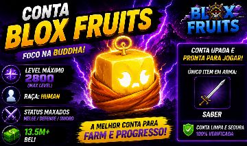 CONTA BLOX FRUITS LVL 2800 MAX | BUDDHA + SABER + HUMAN
