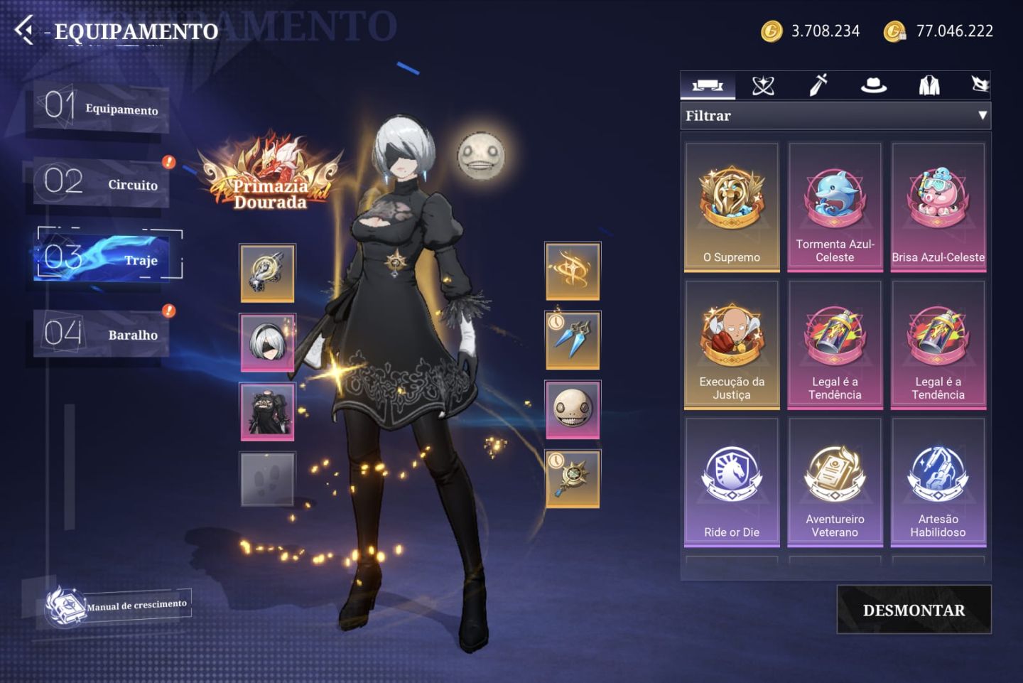 Conta Crystal Of Atlan com 16K de Cristal e Colab com Nier