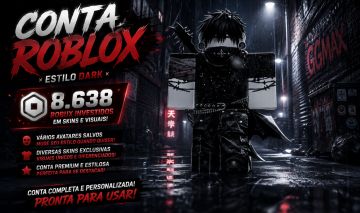 ROBLOX CONTA DARK | SKINS EXCLUSIVAS + 8.638 ROBUX INVESTIDOS EM SKIN!