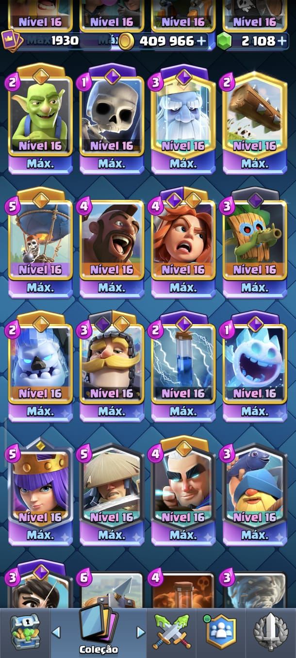 CONTA CLASH ROYALE | NIVEL 1930 | 48 CARTAS LVL 16 | 31 EVOLUÇÕES | 8 ANOS