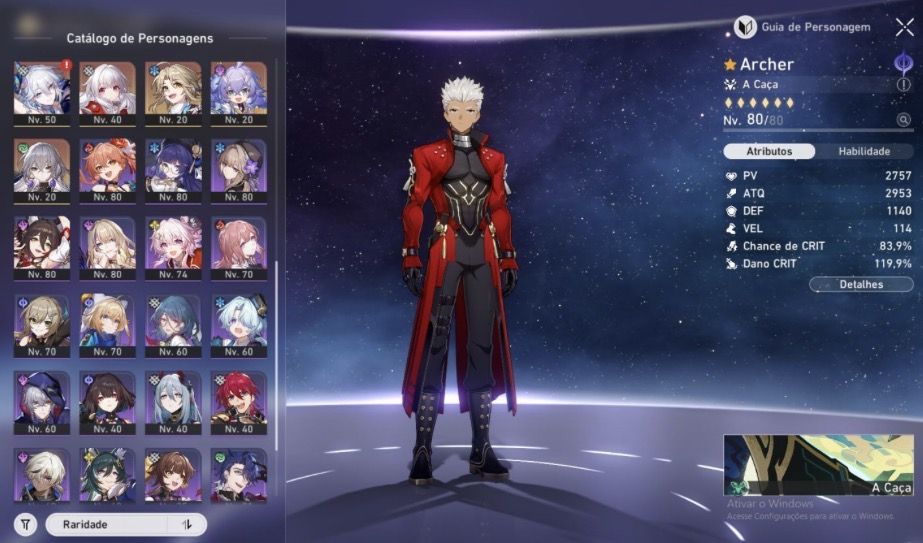 Conta de Genshin Impact e Honkai Starrail