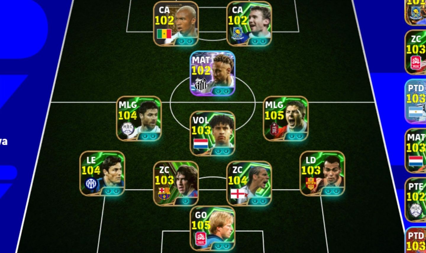 Conta de efootball com neymar blitz,gerrard 105,Xavier alonso105 e vários jgds