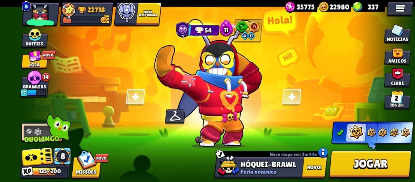 CONTA DE BRAWL STARS | 22k de moeda e 90 brawler