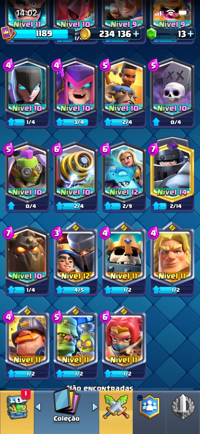 CONTA CLASH ROYALE / 4 EVO / 6 CAMPEÃO/ 20 LENDÁRIOS