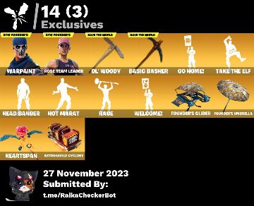 Compte Fortnite OG – PC, ~100 Skins, ~175 Sacs à Dos, ~150 Pioches, 1000 V-Bucks