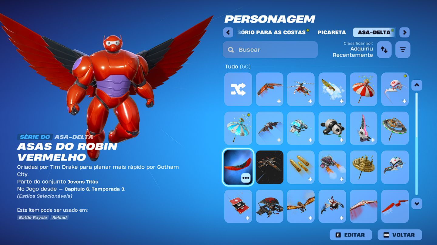 CONTA FORTNITE +200 ITENS - BAYMAX - VARINHA ESTELAR - 89 PICARETAS FULL ACESSO