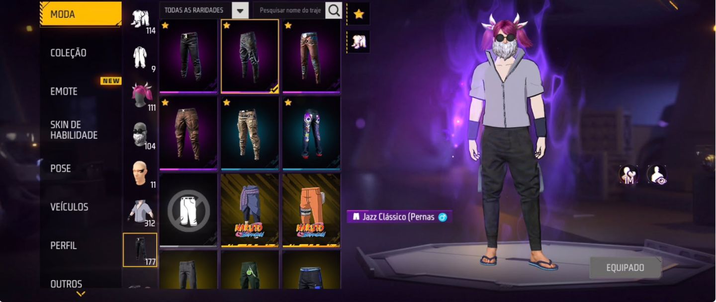 Conta de free fire gemada full roxa